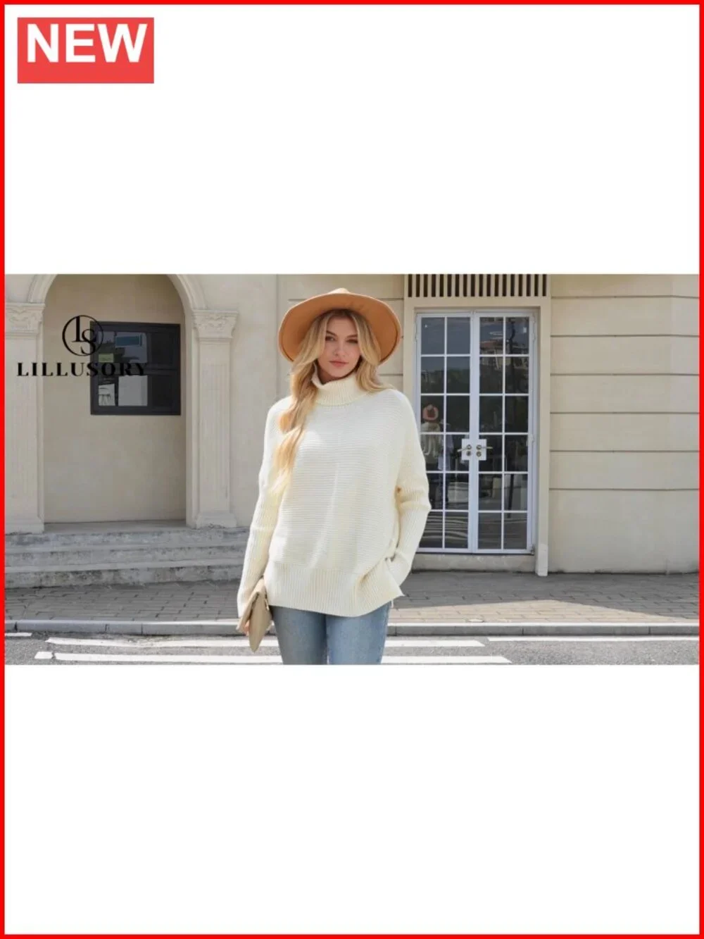 Oversized Roll Neck Turtleneck Sweater Tunic Pullover Long Sleeve